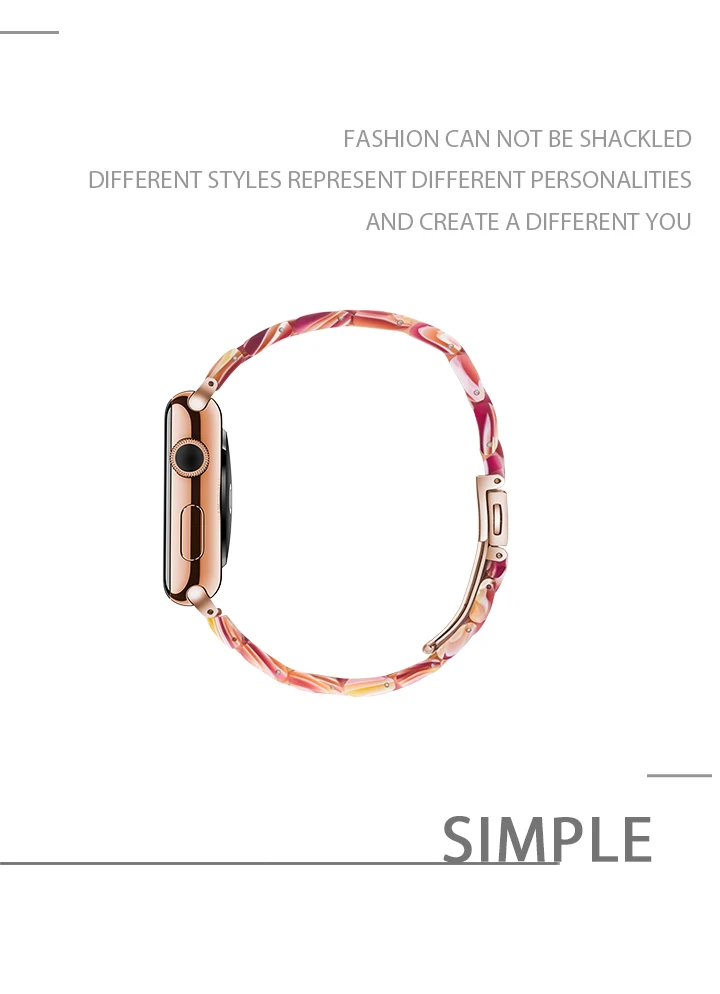 Смола ремешок для apple watch серии 4/3/2/1 размеров 44, 40, 42 мм, 38 мм, браслет для iwatch ремень на запястье часы аксессуары ремешок для часов с нугой и орехами
