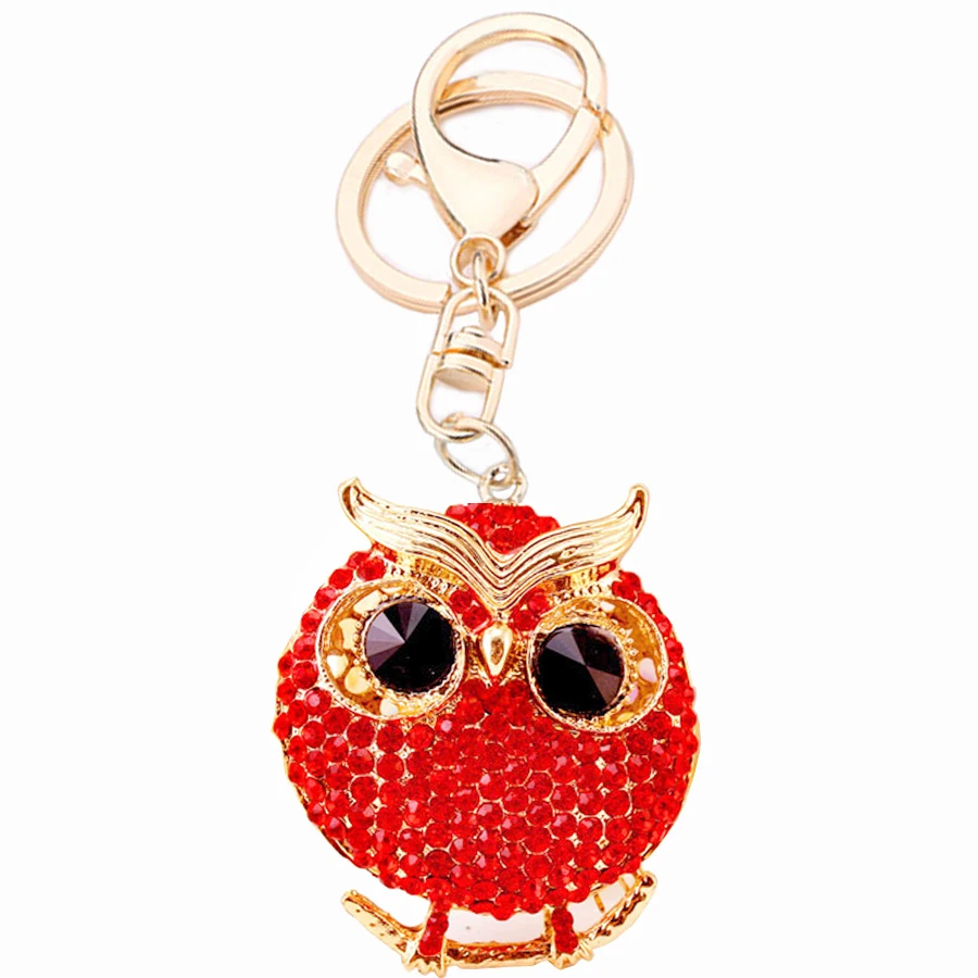 Chaveiro! Роскошный брелок с подвеской в виде совы кристаллами кольцо держатель