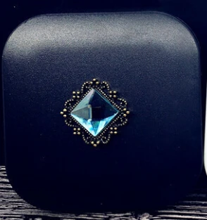 blue A Liusventina DIY сплава Симпатичные Сплав площади драгоценных камней контактные линзы чехол для глаз контактные линзы коробка для очков - Цвет: blue A