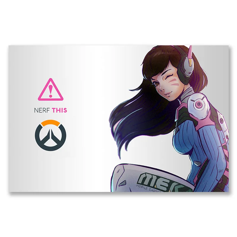 Overwatchs d. va плакат аниме Шелковые Плакаты d. va настенные художественные принты для спальни бескаркасные картины Overwatchs