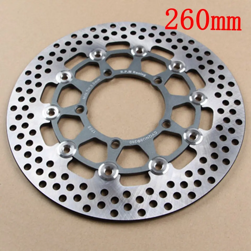 Titanium 260mm Универсальные плавающие диски из алюминиевого сплава, тормозной диск для мотоцикла, внешний диаметр 200 мм/220 мм/260 мм, тормозные колодки быстрого охлаждения - Цвет: Titanium 260mm