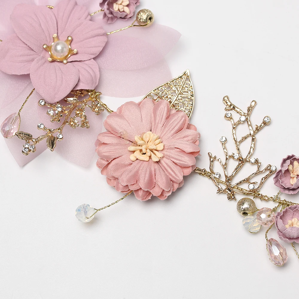 1 Pc Romantic Bride Headwear Head Band Beautiful Wedding Headdress Handmade Purple Flower Tiaras Alloy Hair Accessories | Красота и