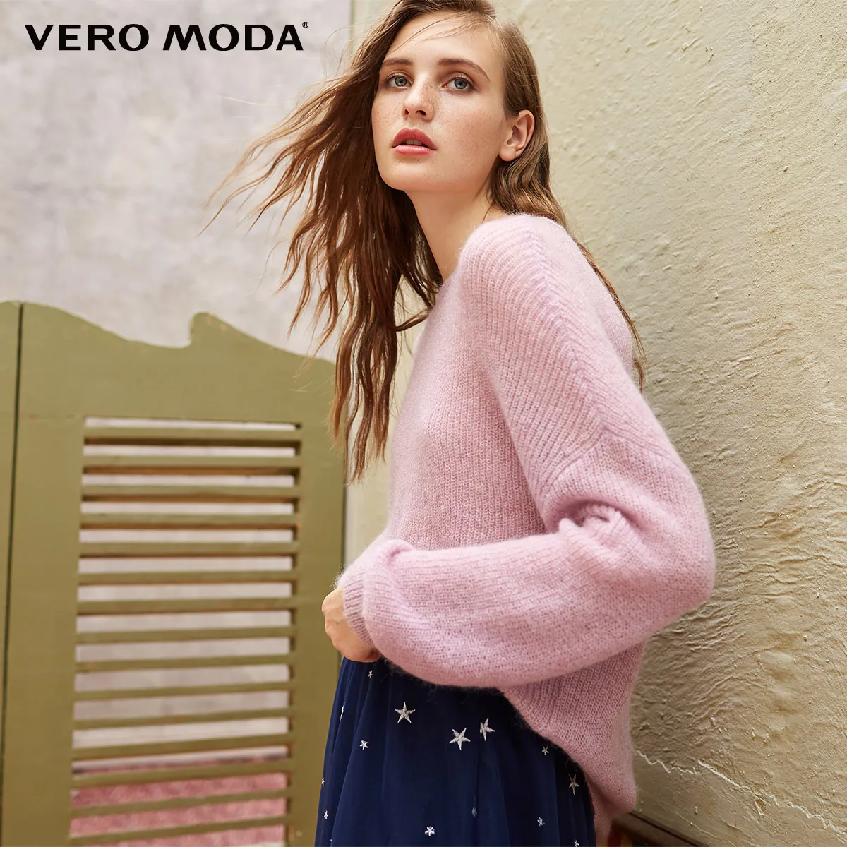 Vero Moda свитер свитер женский чистый цвет уличная вязаный свитер для женщин | 318413550 - Цвет: Mauve mist mel.