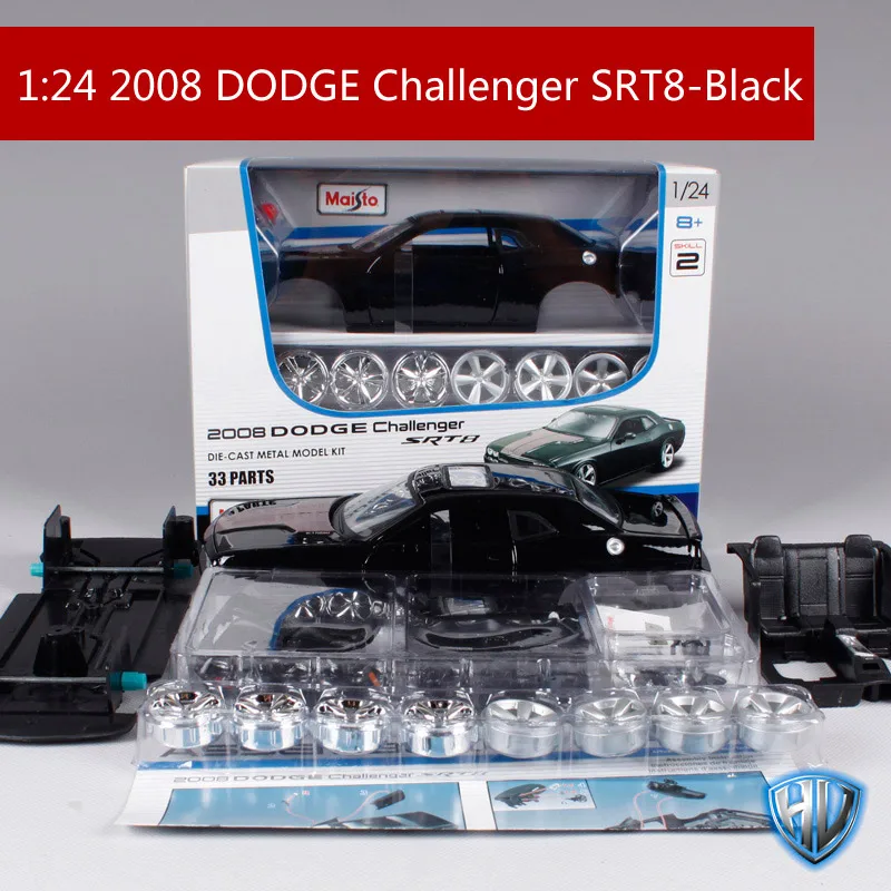 Maisto 1:24 2008 dodge challenger srt8 черный сборный автомобильный набор штампов модель автомобиля литая под давлением маннальная игрушка модель автомобиля для мужчин 39280