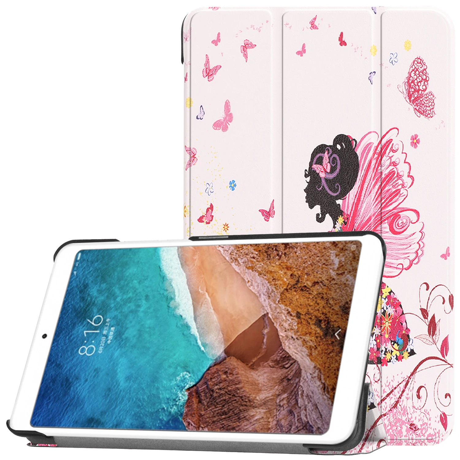 Тонкий из искусственной кожи чехол для Xiaomi mi pad4 mi pad 4 8. 0 дюймов планшет защитный чехол для mi Pad 4 8 подставка смарт-чехол+ подарки
