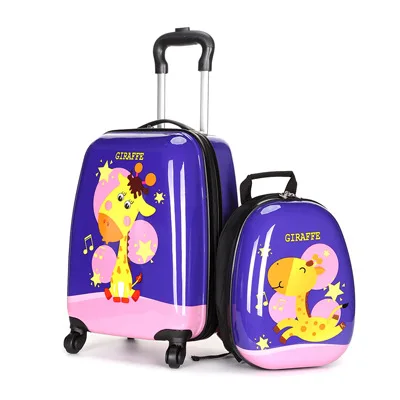 STYLE F a set 18 дюймов рюкзак мультфильм милые животные Дети abs сумки на колёсиках набор Спиннер детские чемоданы тележка дорожная сумка студента - Цвет: STYLE F a set