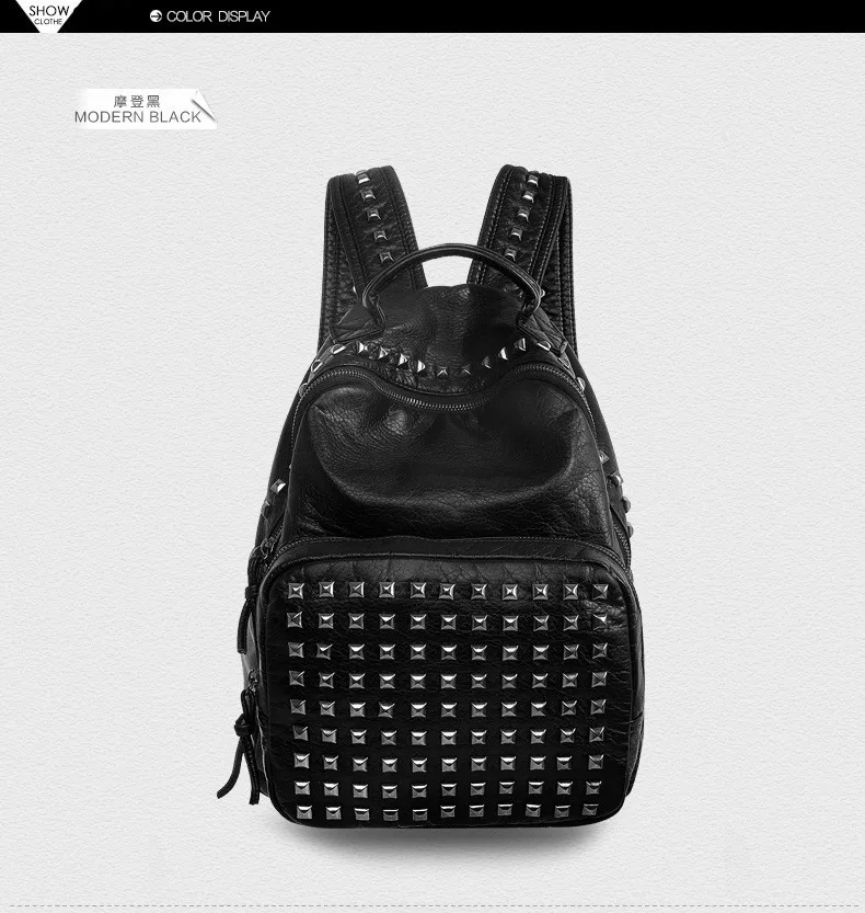 Горячая Распродажа рюкзак с заклепками женская сумка Mochila рюкзак для девочек Большой Вместительный рюкзак Bolsa европейский и американский