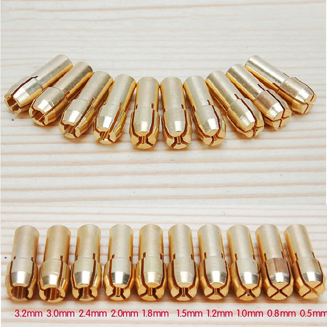 10 шт./компл. латунные сверлильные патроны цанговые биты 0 5 3 2 мм 4 хвостовик для