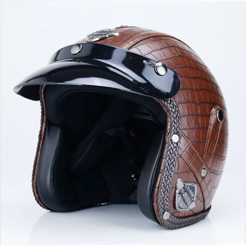 Горячая Распродажа ПУ кожа Harley 3/4 чоппер велосипед с открытым лицом винтажный