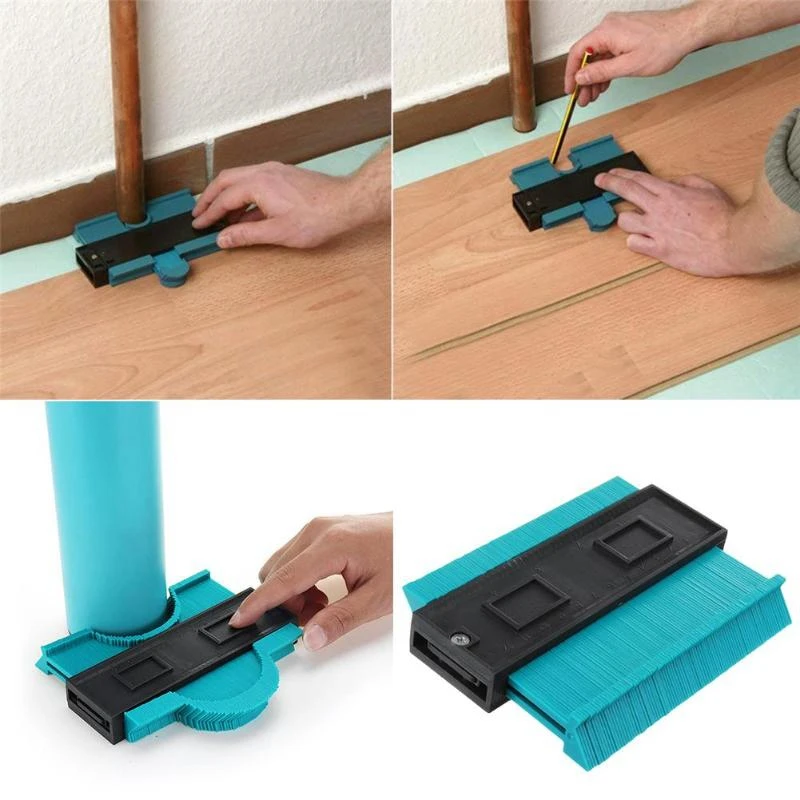 HOT-Plastic Profile Copy Gauge Contour Duplicator Standard 5/10inch Width Wood Marking Tool Tiling Laminate Tiles Genera | Инструменты