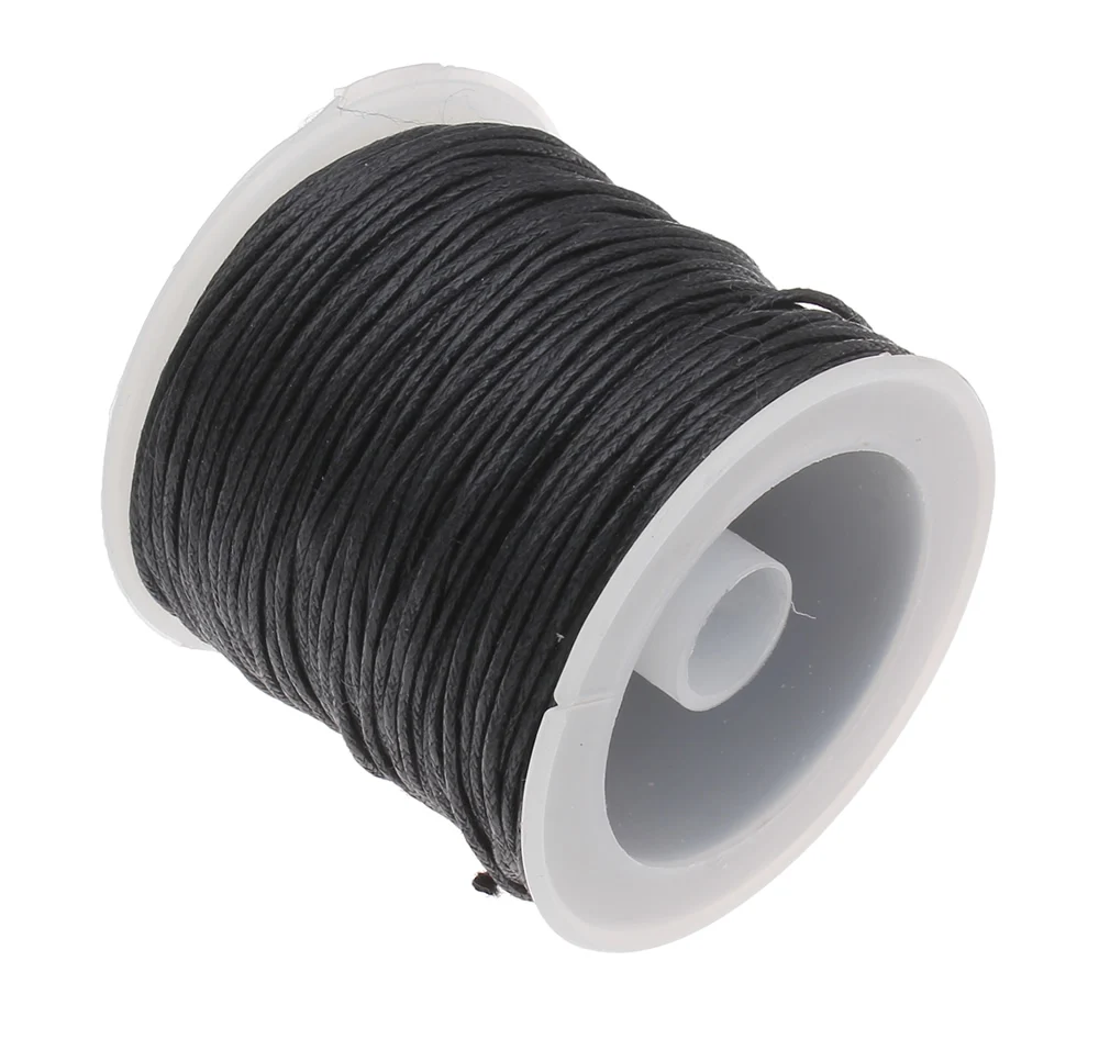 

Cheap Jewelry Cord Accessories DIY Making for Necklace Bracelet White Black Wax Cord Waxed Linen Cord 1mm 30Yard/Spool Cord