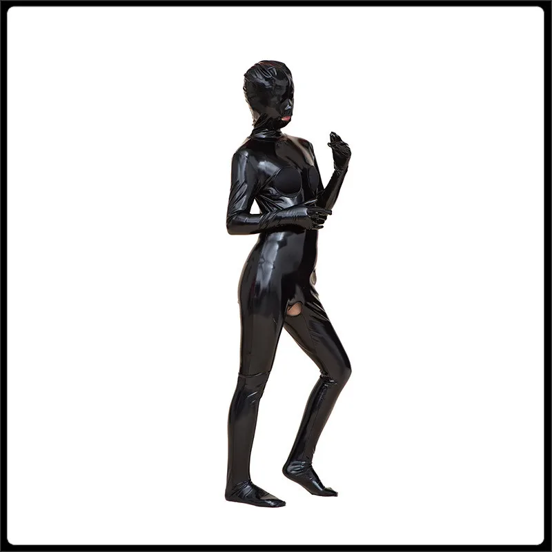 Искусственный латекс Zentai для женщин ПВХ кожа эротический купальник Фетиш жгут костюмы боди комбинезон дамы секс бондаж продукты