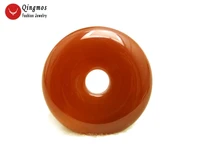 qingmos trendy one 30mm natural agates pendant for women with donuts shape genuine red agates pendant jewelry p99 free shipping