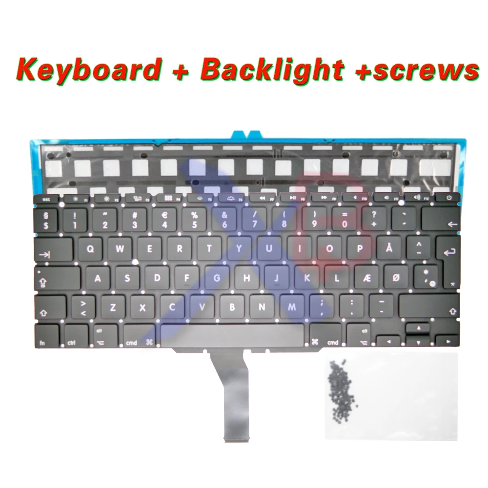 Для A1370 A1465 DK Дания клавиатура/подсветка + 100 шт. винтов для клавиатуры MacBook Air 11 6