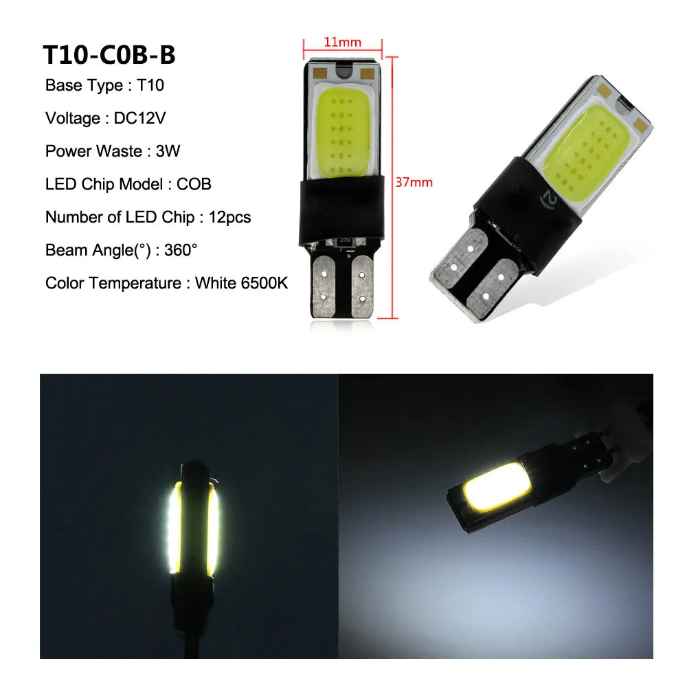 Светодиодный лампы Подсветка салона 5050/5730/5630 COB Чип DC12V светодиодный Клин Парковка светильник для чтения настольная лампа шарик высокое качество 2 шт./лот - Испускаемый цвет: COB-B