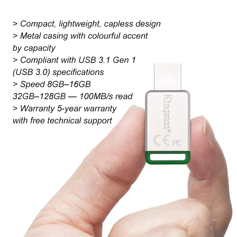 USB флеш накопитель Kingston 8 ГБ 16 32 64 128 3 1 металлический cle 0 память U диск|u disk|kingston