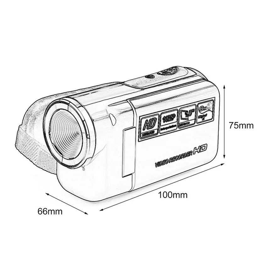 Мини видеокамера Full HD 1080P 16MP с 1," TFT экраном 8X цифровым зумом USB2.0 видеокамера DV камера SDHC/SD карта