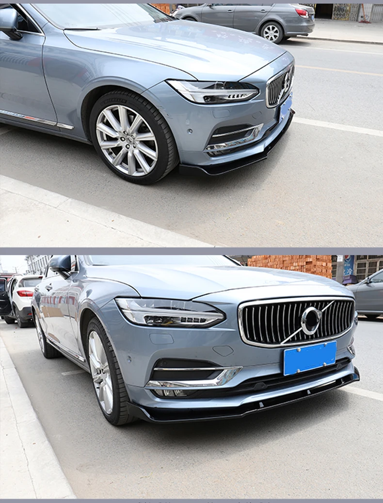 Для Volvo S90- передний бампер для губ нижние вентиляционные решетки и диффузоры защитная пластина спойлер обшивка кузова Комплект Накладка для автомобиля