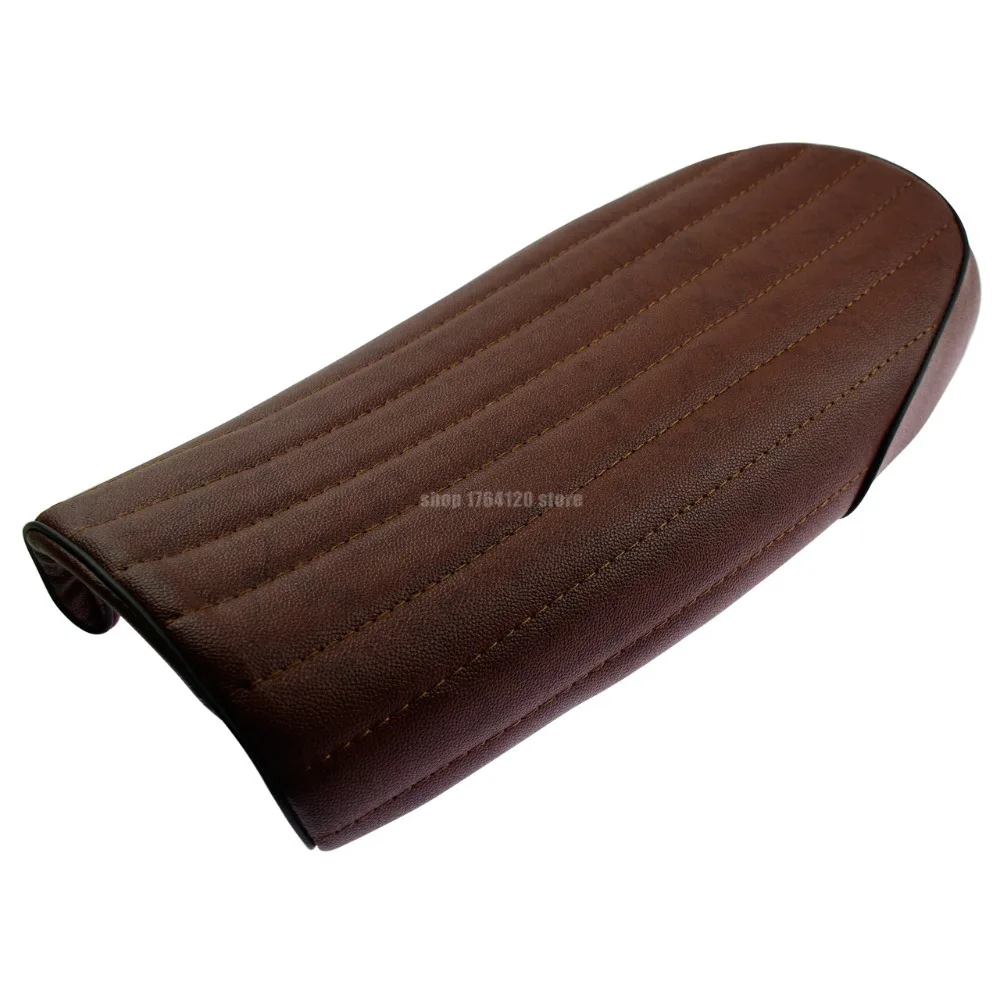 Черные/коричневые мотоциклетные вертикальные полосы Hump Cafe Racer Seat для Honda CB125S CB200