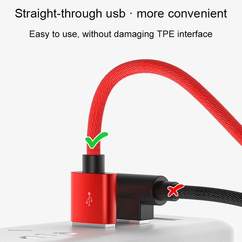 Oppselve Micro USB кабель Быстрая зарядка шнур 90 градусов локоть нейлоновый плетеный для