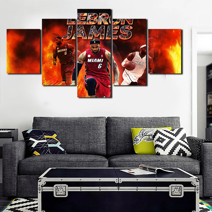 5 шт. Настенная картина без рамки с изображением баскетбольной звезды|oil painting|canvas