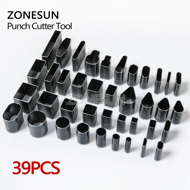 

ZONESUN 52pc High-Carbon Steel Round Hole Puncher DIY Handmad Belt Punching Tool Leather Punch Hollow Drilling For Phone Camera