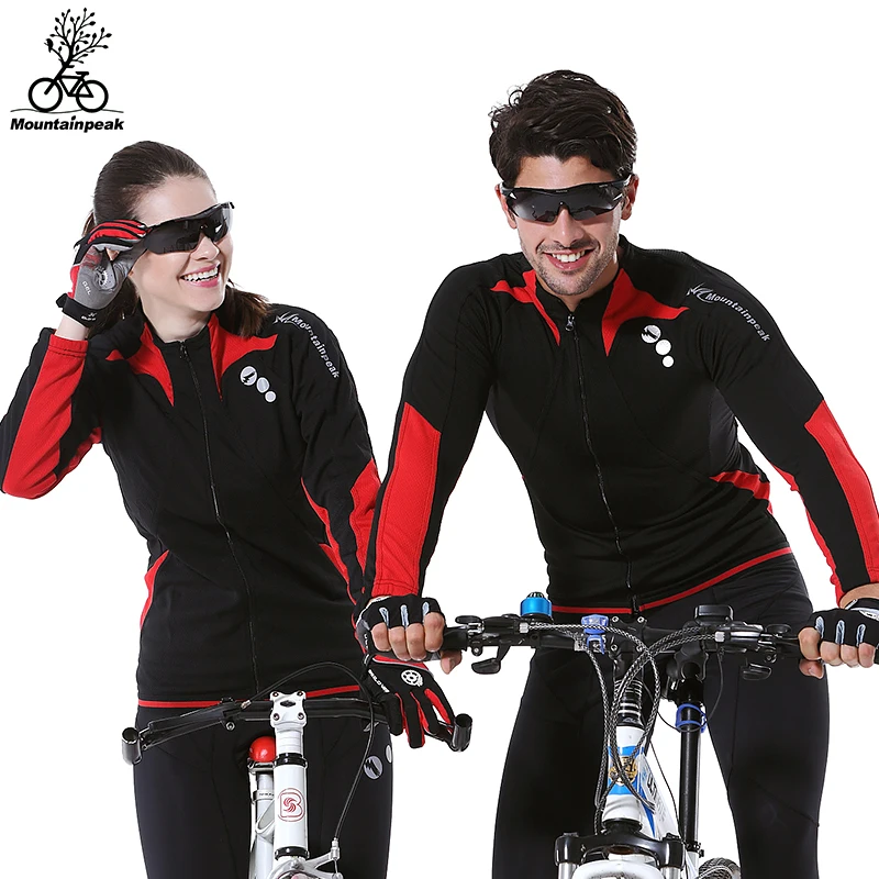 Autumn Winter Cycling Clothes Set Fit Men Women Windproof Warm Bicycle Jersey Sets Long Sleeves Jacket Pants Bike Equipment