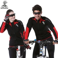 autumn winter cycling clothes set fit men women windproof warm bicycle jersey sets long sleeves jacket pants bike equipment