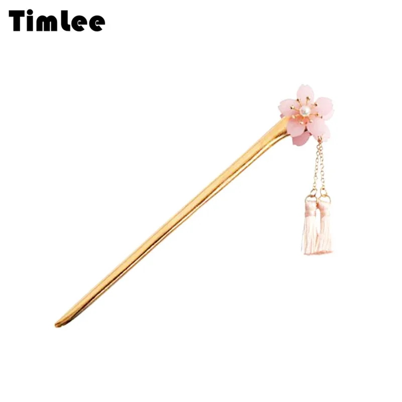 Timlee H103 сладкий розовый цветок вишни тычинки кисточки имитация жемчуга палочки для волос мода торговля аксессуарами для волос