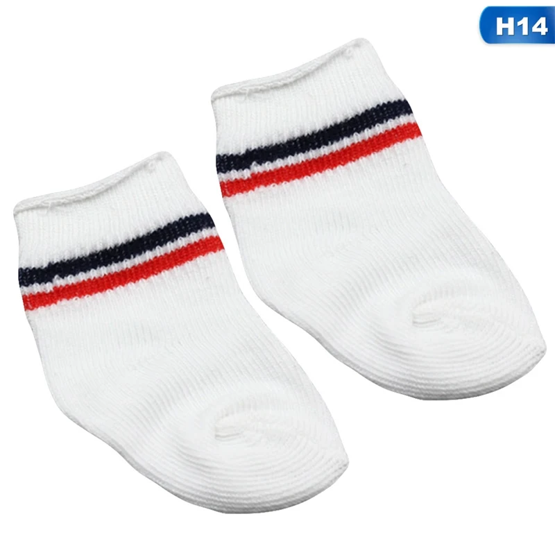 2 шт./пара кукольный носок подходит 18 дюймов Baby Doll одежду, аксессуары для куклы малышки; рождественские подарки - Цвет: 14