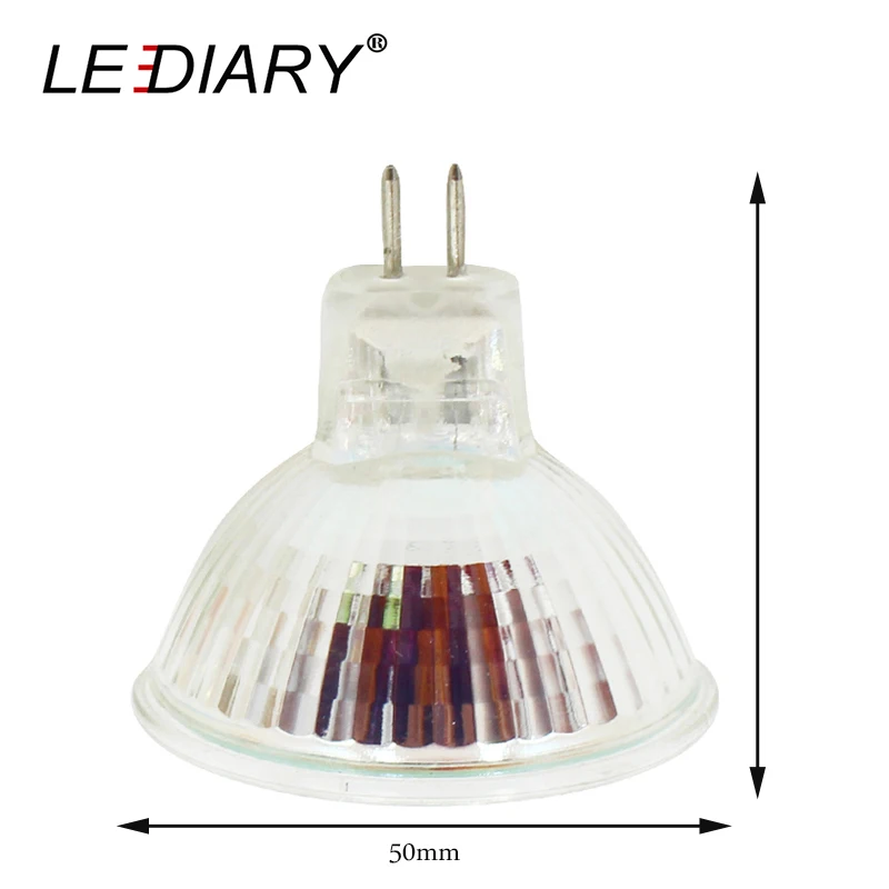 LEDIARY 10 шт. затемнения MR16 JCDR GU5.3 Галогеновый свет пятна 12 V/220 V 35/50 вт высокий световой поток, галогенные чаша лампы Форма лампы прозрачное стекло Стекло