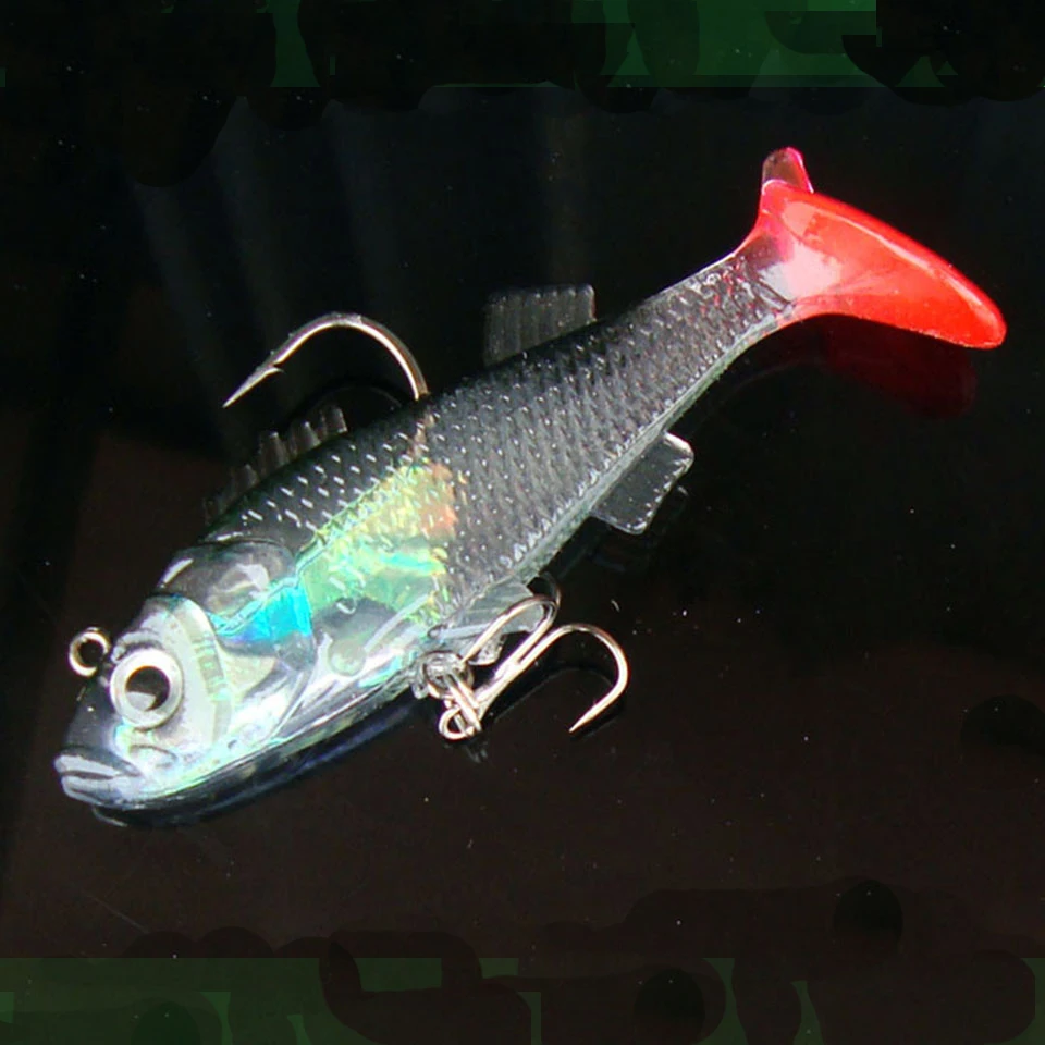 1 шт. силиконовых кейсов приманка для рыбалки с блестками из искусственной кожи