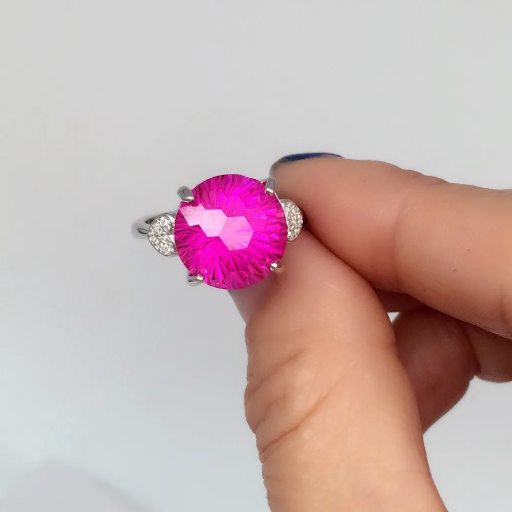 

KJJEAXCMY fine jewelry 925 silver inlaid fireworks powder corundum lady ring jewelry.
