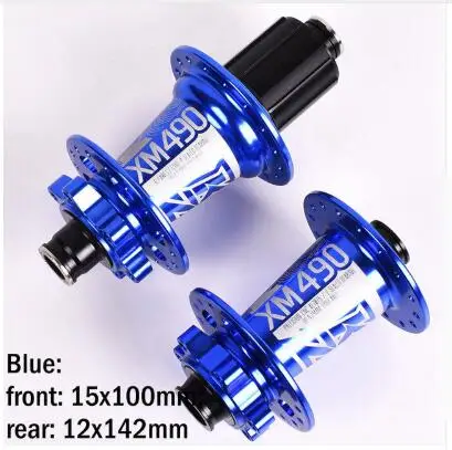 Blue 15x100 12x142m KOOZER XM490 втулки горного велосипеда герметичные 6 подшипников спереди и сзади QR 9*100 10*135 мм через 15*100 12*142 мм 32 отверстия дисковый тормоз ступицы велосипеда - Цвет: Blue 15x100 12x142m