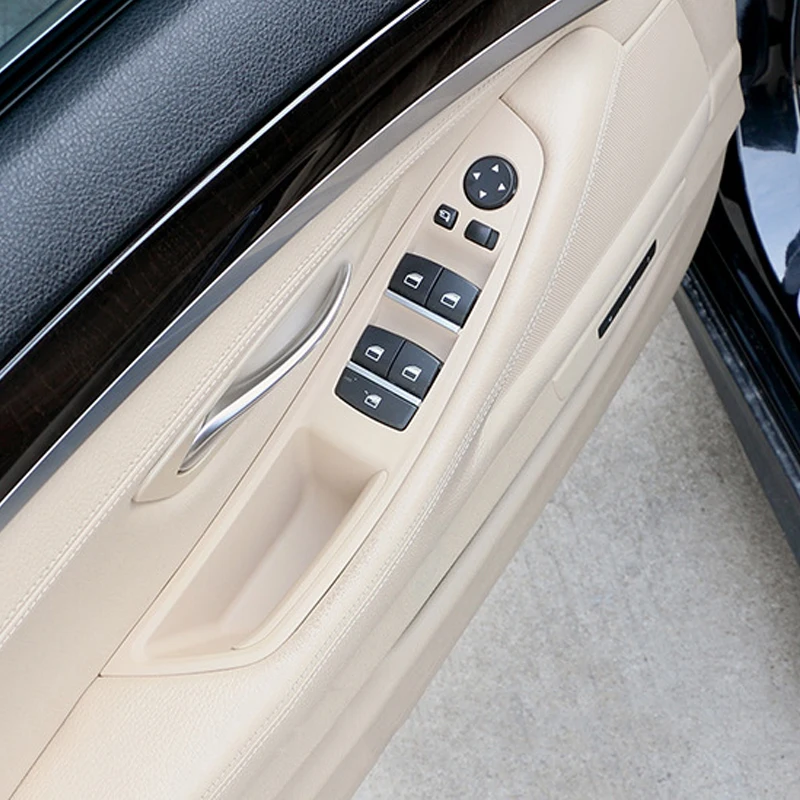 SRXTZM 7pcs/set Luxury Leather Left Hand Drive LHD For BMW 5 Series F10 F11 F18 Car Interior Door Handle Inner Panel Pull Trim | Автомобили