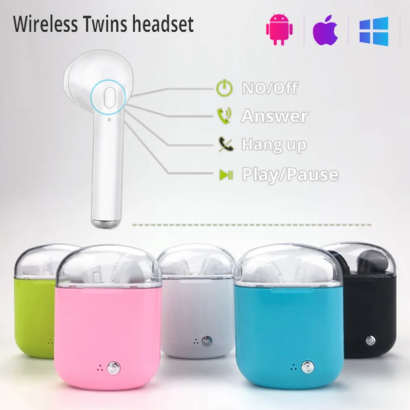 Bluetooth гарнитура TEAMYO i7s plus с микрофоном мобильный телефон Android двойные мини