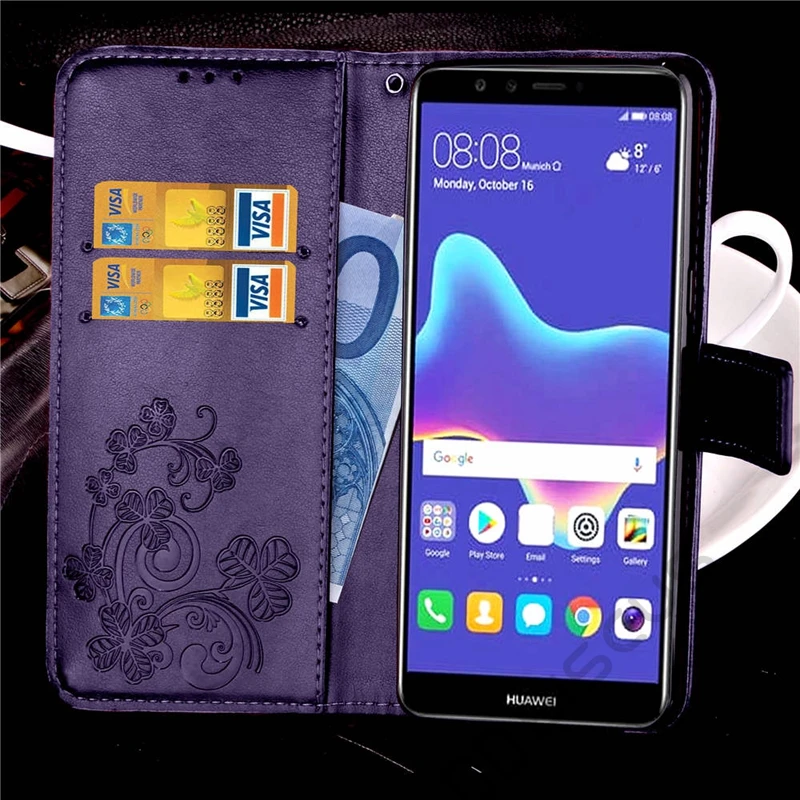 3D цветочный кожаный чехол с откидной крышкой для Huawei P Smart Plus плюс 2019 Y5 Y6 Y7 Y9 2018 P30 P20
