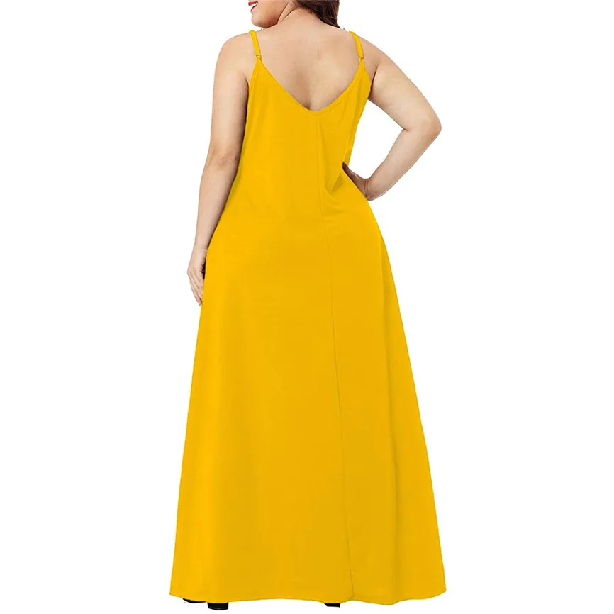 Женское платье без рукавов SAGACE Повседневное с v образным вырезом карманами и