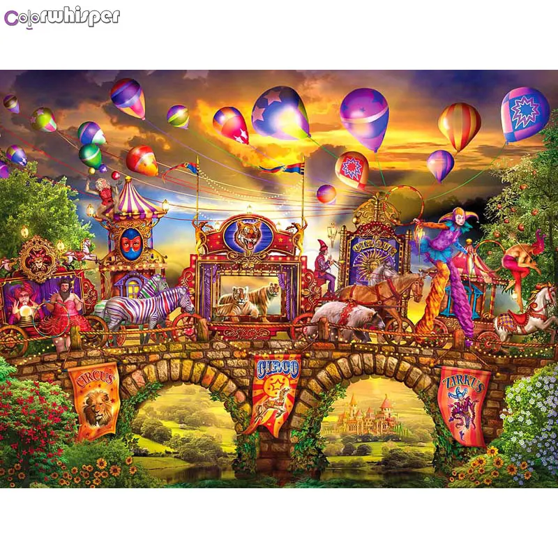 ColorWhisper Daimond картина Полная площадь/Круглый 7 парадемаунт Carnivale клоун с бриллиантом кристаллом вышивка крестиком Мозаика 752 - Цвет: 1