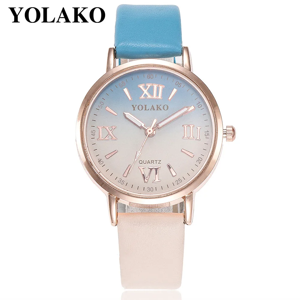 Women Retro Gradient Rainbow Leather Belt Roma Watch Casual Ladies Sport Quartz Watches relogio feminino erkek kol saati | Наручные часы