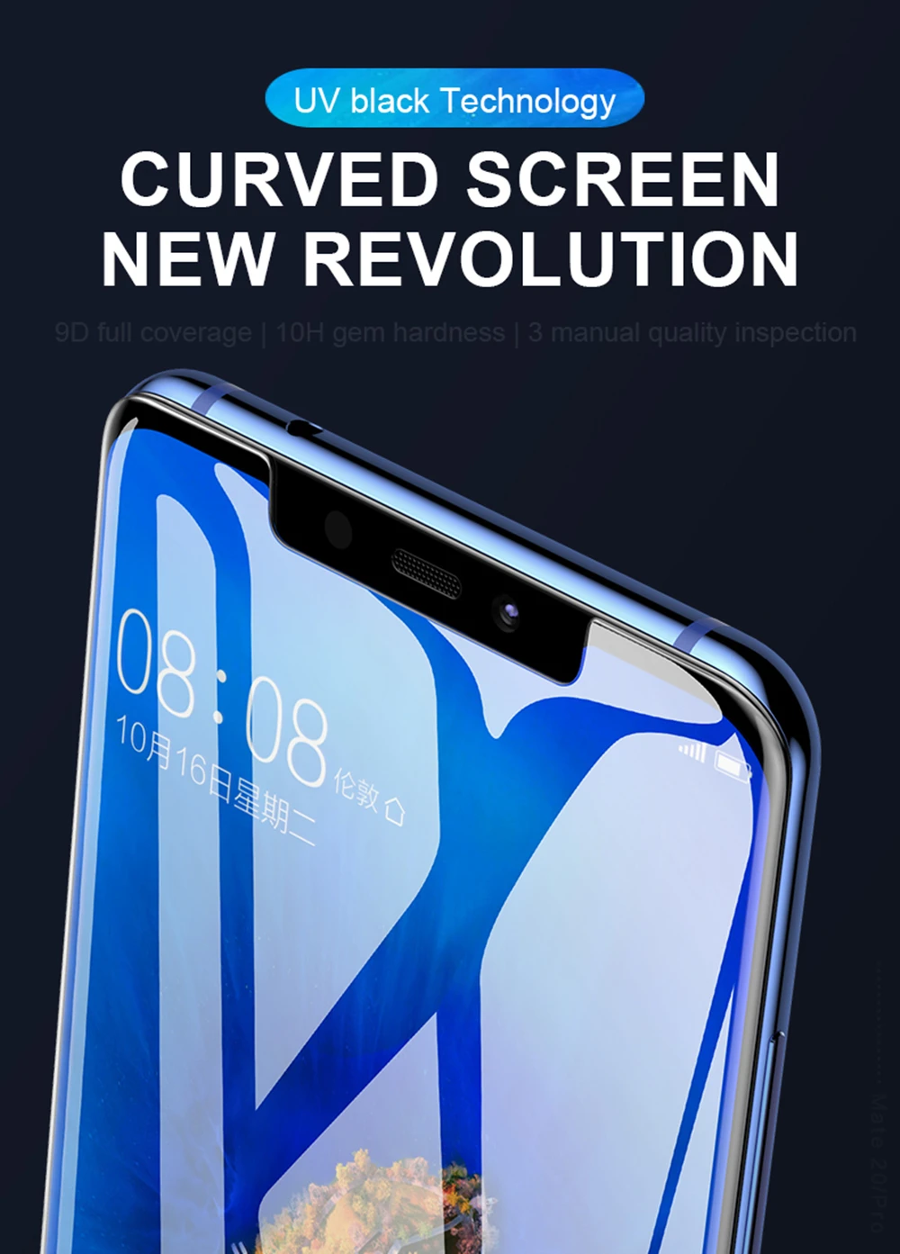 Нано жидкое полное клеевое УФ стекло для huawei P20 P30 закаленное стекло для huawei P20 Por P30 Por P20 P30 Lite защитное стекло