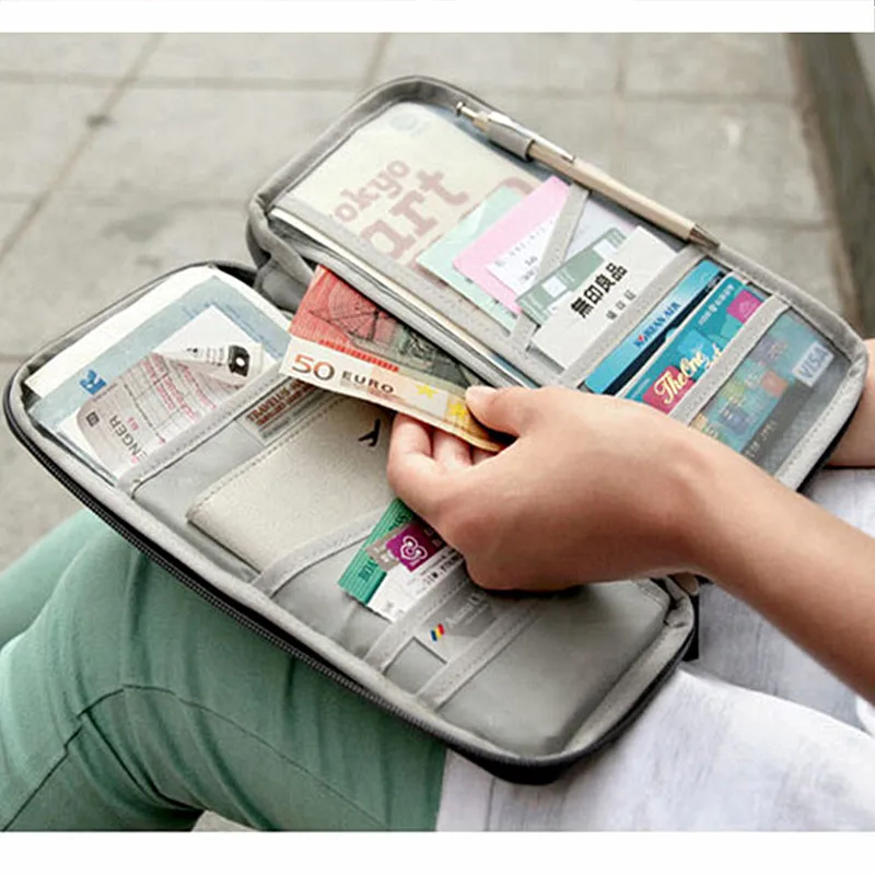 QOONG Travel Accessories Bags Polyester Passport Cover Credit Cards Tickets Holder Purse Organizer Size:13 x 25 2 cm BL1-007 | Багаж и