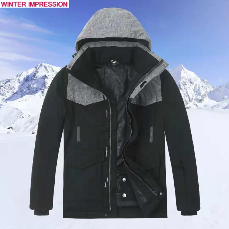 Jackets 2 Лыжные комплекты для мужчин, бренд, куртка для сноуборда с двойным бортом+ штаны, зимняя одежда для взрослых, водонепроницаемый теплый мужской лыжный костюм с защитой от-30 градусов - Цвет: Jackets 2