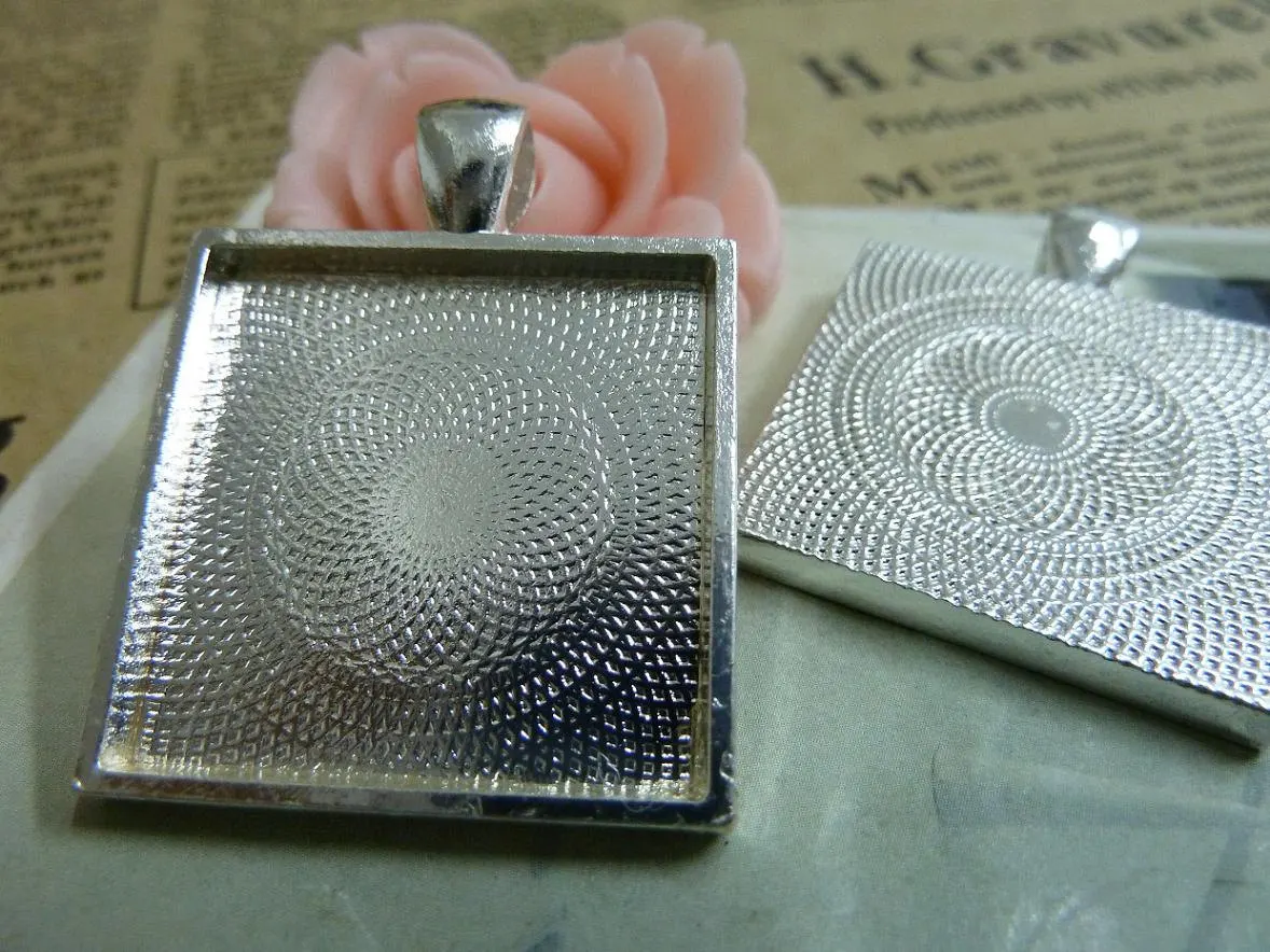 

Diy accessories vintage square silver base d305 28 36 25 25mm 5 8
