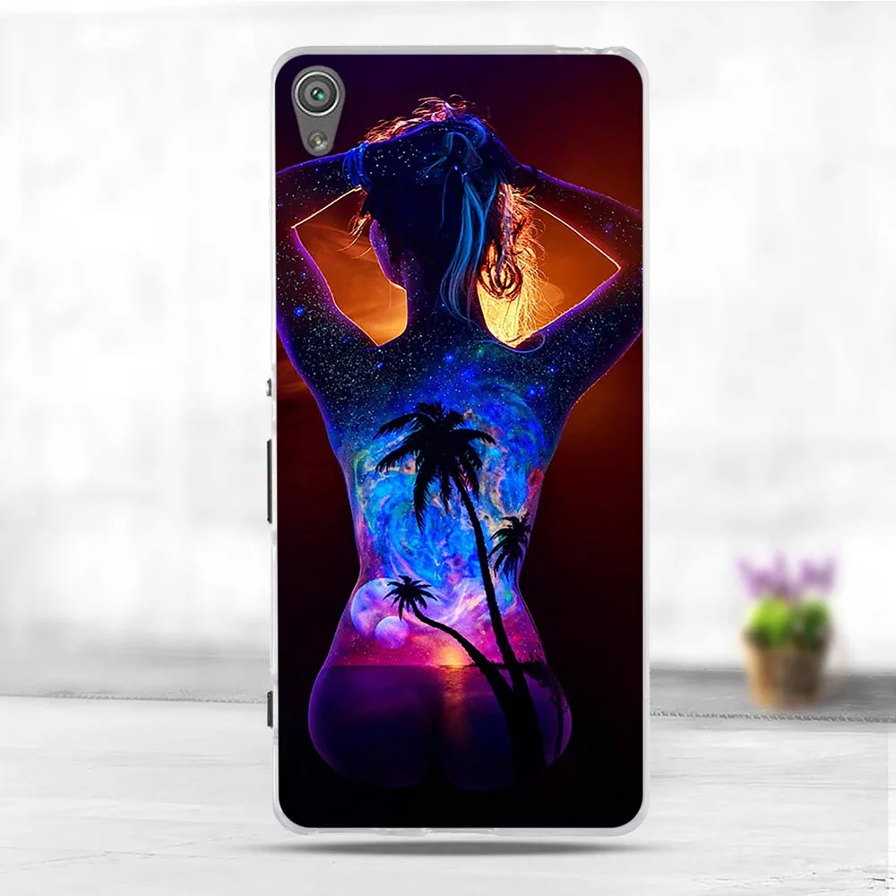 Phone Case For Sony Xperia XA F3111 F3112 Soft Silicone TPU Fashion Flower Painted Back Cover XA1 Plus |
