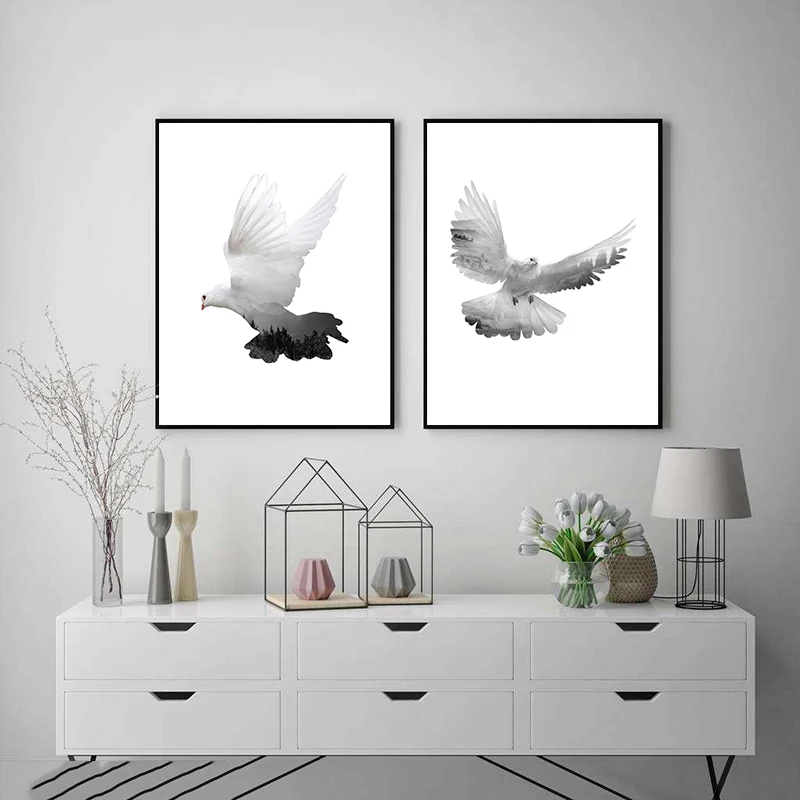 

Creative Flying Bird Posters and Prints Girls Room Decor Canvas Painting Pop Art Bedroom Decoration Wall Picture for Living Room