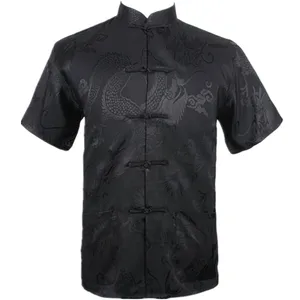 Рубашка мужская летняя из искусственного шелка, размеры XXXL