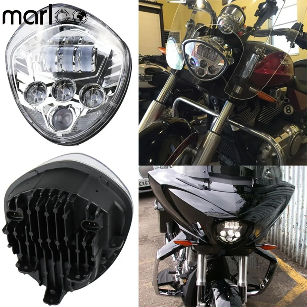 

Marloo LED Motorcycle Headlight High 60w Low 40w For Victory Cross-Country Motorcycle headlight Assembly for Victory Vegas