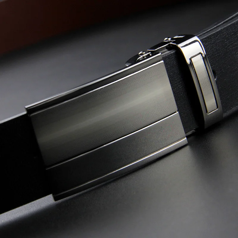 Мужской кожаный ремень модный гладкий с пряжкой бесплатная доставка|smooth buckle belt|men