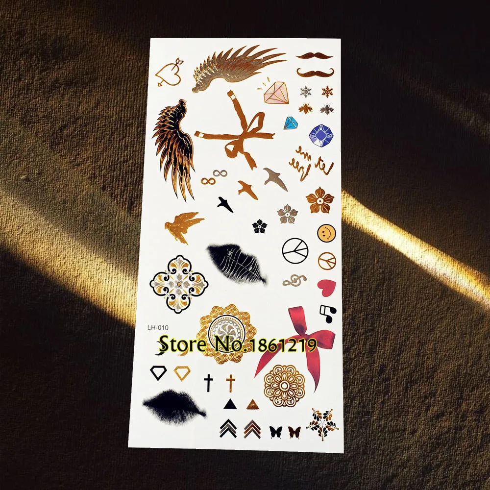 1 шт. новинка 2016 Ослепительная металлическая временная татуировка-наклейки
